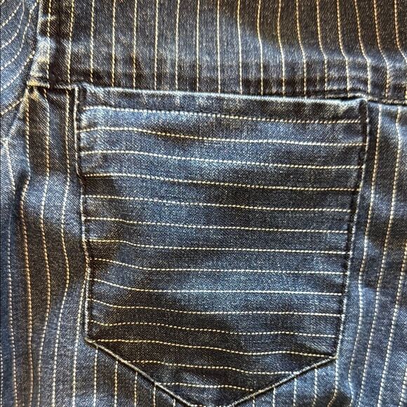 Armani Exchange Blue Denim Jacket with Pinstripe Pattern size XS - Picture 8 of 14